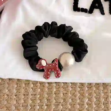 蒙妮 卡通小狗 布艺 发圈 女款