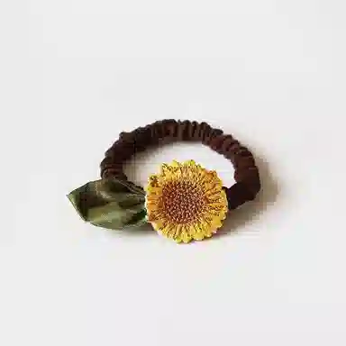 蒙妮 夏季向日葵花朵 布艺 发圈 男女同款情侣款