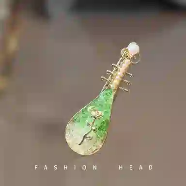 蒙妮 复古玫瑰花琵琶一字夹 合金 发夹 男女同款情侣款