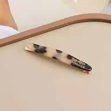 蒙妮 柳叶金标字母一字夹 醋酸 发夹 女款