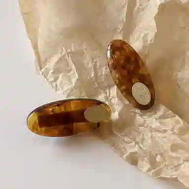 蒙妮 高级感气质醋酸金标鸭嘴夹 树脂/合金 发夹 女款