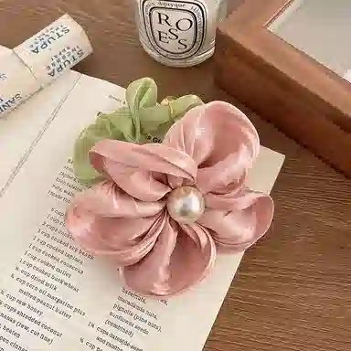 蒙妮 玫瑰花花朵 布艺 发圈 女款