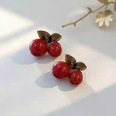 蒙妮 复古气质樱桃小抓夹 亚克力 发夹 女款