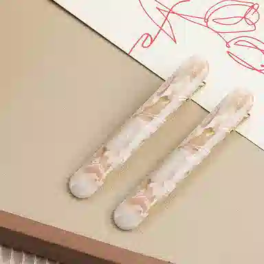 蒙妮 法式复古金标小法棍 醋酸 发夹 女款