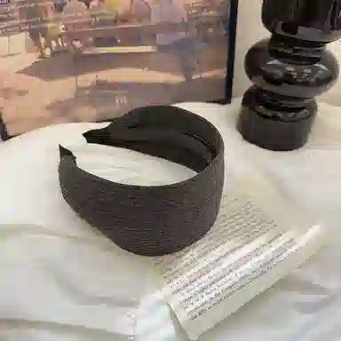 蒙妮 复古高级感条纹宽边针织头箍 塑料 发箍 女款