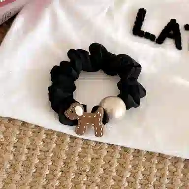 蒙妮 卡通小狗 布艺 发圈 女款