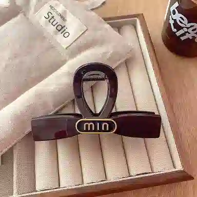 蒙妮 复古蝴蝶结发抓夹气质少女#好运 亚克力 发夹 女款