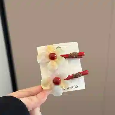 蒙妮 时尚简约炫彩醋酸花朵鸭嘴夹 亚克力 发夹 女款