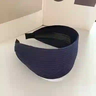 蒙妮 复古高级感条纹宽边针织头箍 塑料 发箍 女款