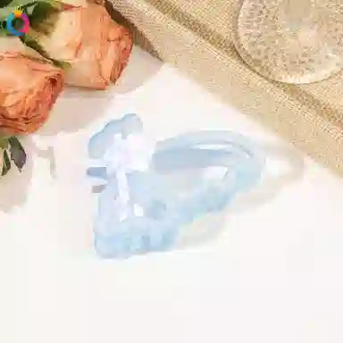 蒙妮 清冷风玫瑰花朵镂空鲨鱼夹 亚克力 发夹 女款