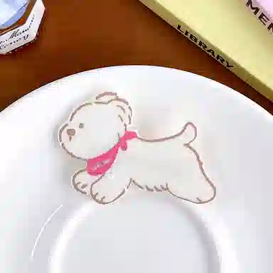 蒙妮 超萌可爱卡通小狗少女心刘海夹 亚克力 发夹 女款