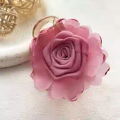 蒙妮 新中式玫瑰干枯花朵 布艺 发夹 女款