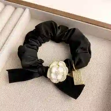 蒙妮 韩系气质山茶花高马尾头绳 布艺 发圈 女款