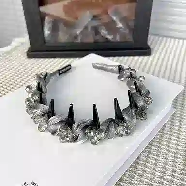 蒙妮 轻奢时尚薄纱高颅顶日常百搭 亚克力/布艺 发箍 女款