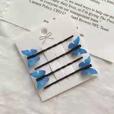 蒙妮 超仙蝴蝶甜美氛围感#好运 合金/布艺 发夹 女款