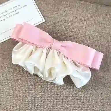 蒙妮 缎面蝴蝶结褶皱侧边夹 涤纶 发夹 女款