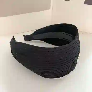 蒙妮 复古高级感条纹宽边针织头箍 塑料 发箍 女款