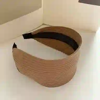 蒙妮 复古高级感条纹宽边针织头箍 塑料 发箍 女款