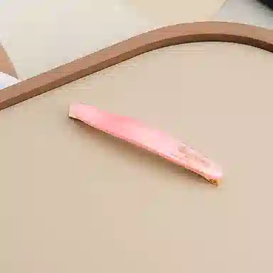 蒙妮 柳叶金标字母一字夹 醋酸 发夹 女款