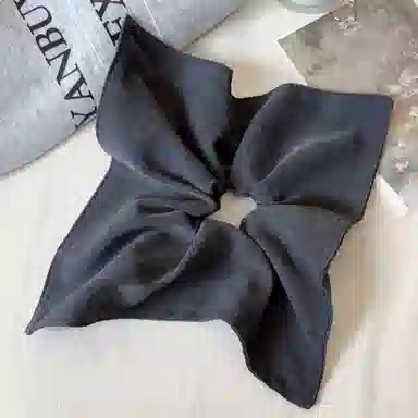 蒙妮 简约牛仔风纯色方巾 布艺 发圈 女款