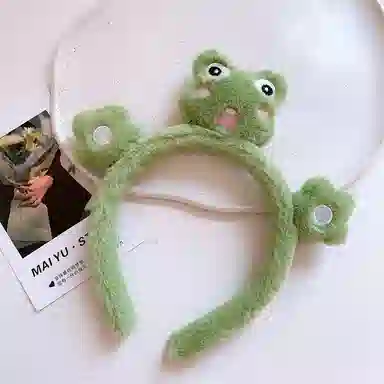 蒙妮 可爱大眼青蛙 毛绒 发箍 男女同款情侣款