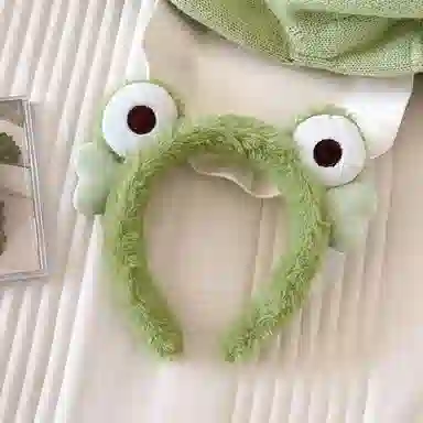 蒙妮 可爱大眼青蛙 毛绒 发箍 男女同款情侣款