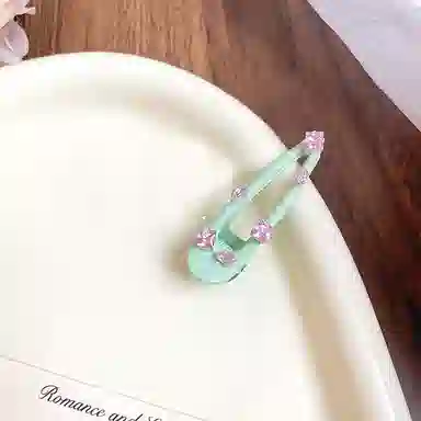 蒙妮 薄荷绿超仙粉色 合金 发夹 女款