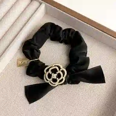 蒙妮 韩系气质山茶花高马尾头绳 布艺 发圈 女款