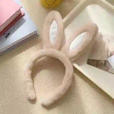 蒙妮 网红毛绒兔耳朵可爱 布艺 发箍 男女同款情侣款