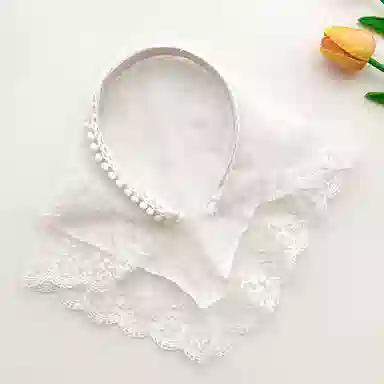 蒙妮 夏日清晰发箍款三角巾 蕾丝 头巾 女款