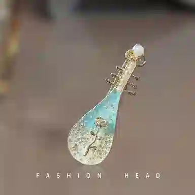 蒙妮 复古玫瑰花琵琶一字夹 合金 发夹 男女同款情侣款