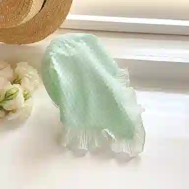 蒙妮 田园风蕾丝格子三角巾 布艺 发箍 女款