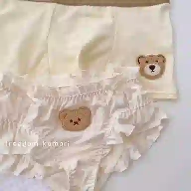 TLXT Cute Bear Lace Low Waist Couple Boxer Briefs