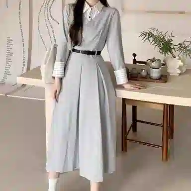 桴生 秋冬季节专属 高级感多风格舒适休闲长袖连衣裙 女