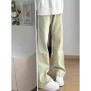 悍戈 美式高街修身百搭直筒牛仔裤 男女同款