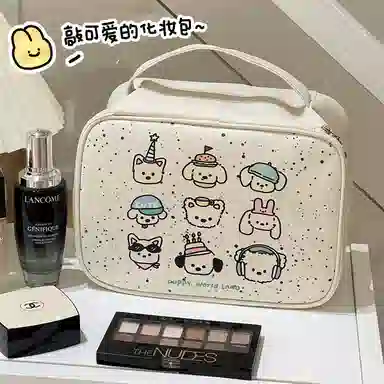 吉圣瑞 可爱化妆包 分区收纳大容量便携式化妆收纳包防水手提旅行收纳包洗漱包