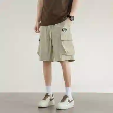 兰缪 纯色基础款运动简约美式复古百搭日常通勤舒适透气五分休闲短裤 男女同款