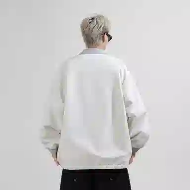 兰缪 美式复古纯色基础款字母防风日常山系通勤户外宽松长袖两面穿夹克外套 男女同款