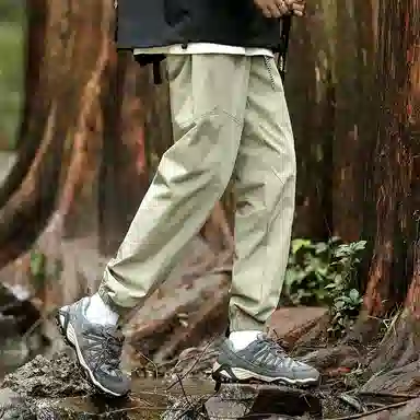 兰缪 基础款纯色宽松系带直筒垂感日常户外运动穿搭休闲裤 男女同款