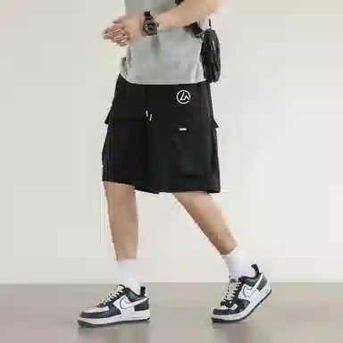 兰缪 纯色基础款运动简约美式复古百搭日常通勤舒适透气五分休闲短裤 男女同款