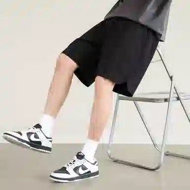 兰缪 美式复古高街风基础款户外日常通勤柔软亲肤舒适纯色系带宽松中腰五分休闲短裤 男女同款