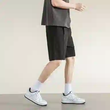 兰缪 日系纯色基础款简约美式复古日常亲肤百搭通勤舒适透气五分休闲短裤 男女同款