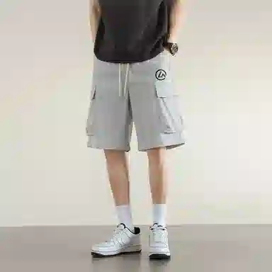 兰缪 纯色基础款运动简约美式复古百搭日常通勤舒适透气五分休闲短裤 男女同款