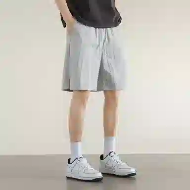 兰缪 美式复古高街风纯色基础款山系户外跑步骑行健身日常柔软通勤亲肤舒适透气运动直筒宽松冰丝凉感速干五分裤休闲短裤 男女同款