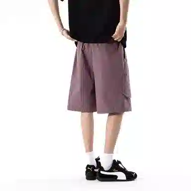 兰缪 美式复古简约高街潮流基础款日常通勤宽松舒适百搭亲肤系带休闲短裤 男女同款