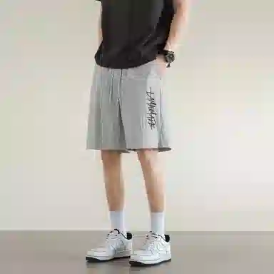 兰缪 日系纯色基础款户外运动简约美式复古品牌轻薄亲肤百搭日常通勤舒适透气系带五分休闲短裤 男女同款