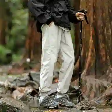 兰缪 美式复古日系简约高街风潮流基础日常通勤山系户外运动宽松清爽透气柔软百搭亲肤长裤束脚纯色直筒垂感系带休闲裤 男女同款