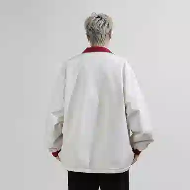 兰缪 美式复古纯色基础款字母防风日常山系通勤户外宽松长袖两面穿夹克外套 男女同款