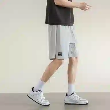 兰缪 日系纯色基础款户外运动简约美式复古品牌轻薄亲肤百搭日常通勤舒适透气系带五分休闲短裤 男女同款