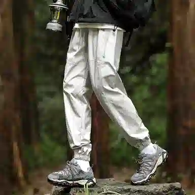 兰缪 基础款纯色宽松系带直筒垂感日常户外运动穿搭休闲裤 男女同款